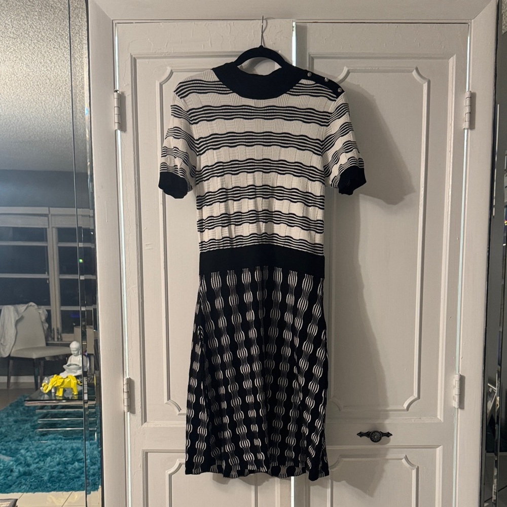 BOSS Foldiana Basketweave Knit Dress NEW